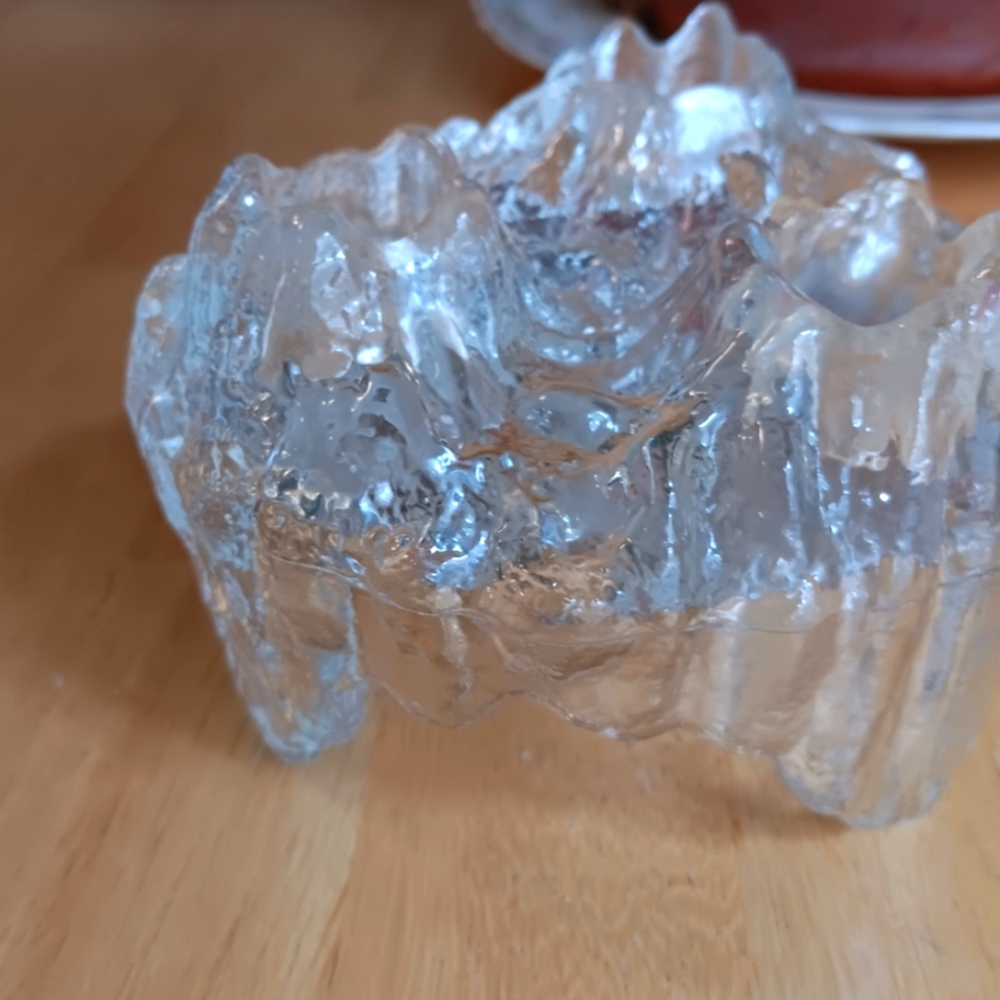 Glass Ice Cube Style Two Sided Votive looks like Costa Boda